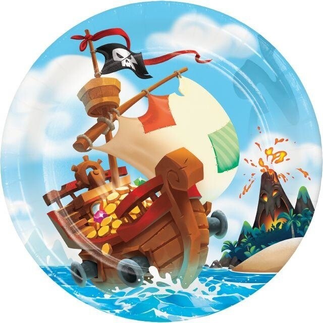 Plates L/N - Pirate Treasure/8 3/4&quot;/8 Count