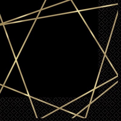 Luncheon Napkins- Gold Geo