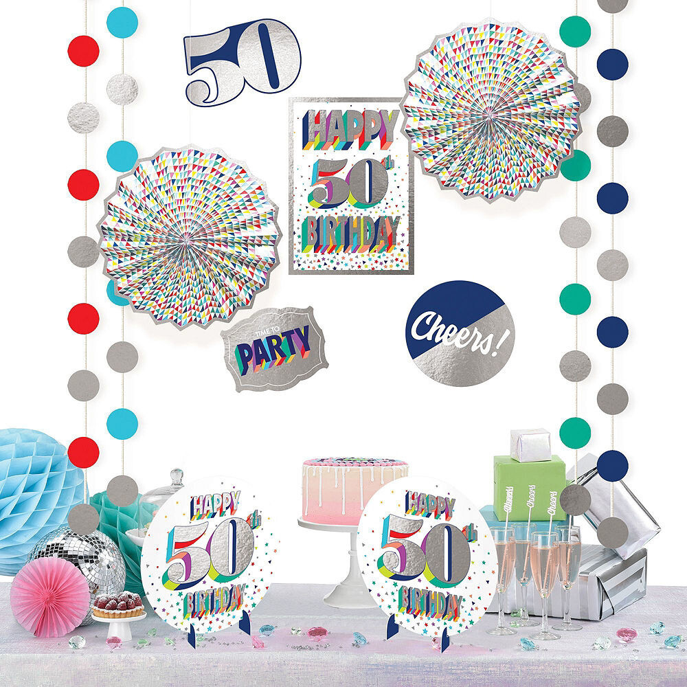 Room Decorating Kit-Here&#39;s To 50-12pcs