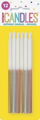 Candles-Metallic Dipped Assorted-5&quot;