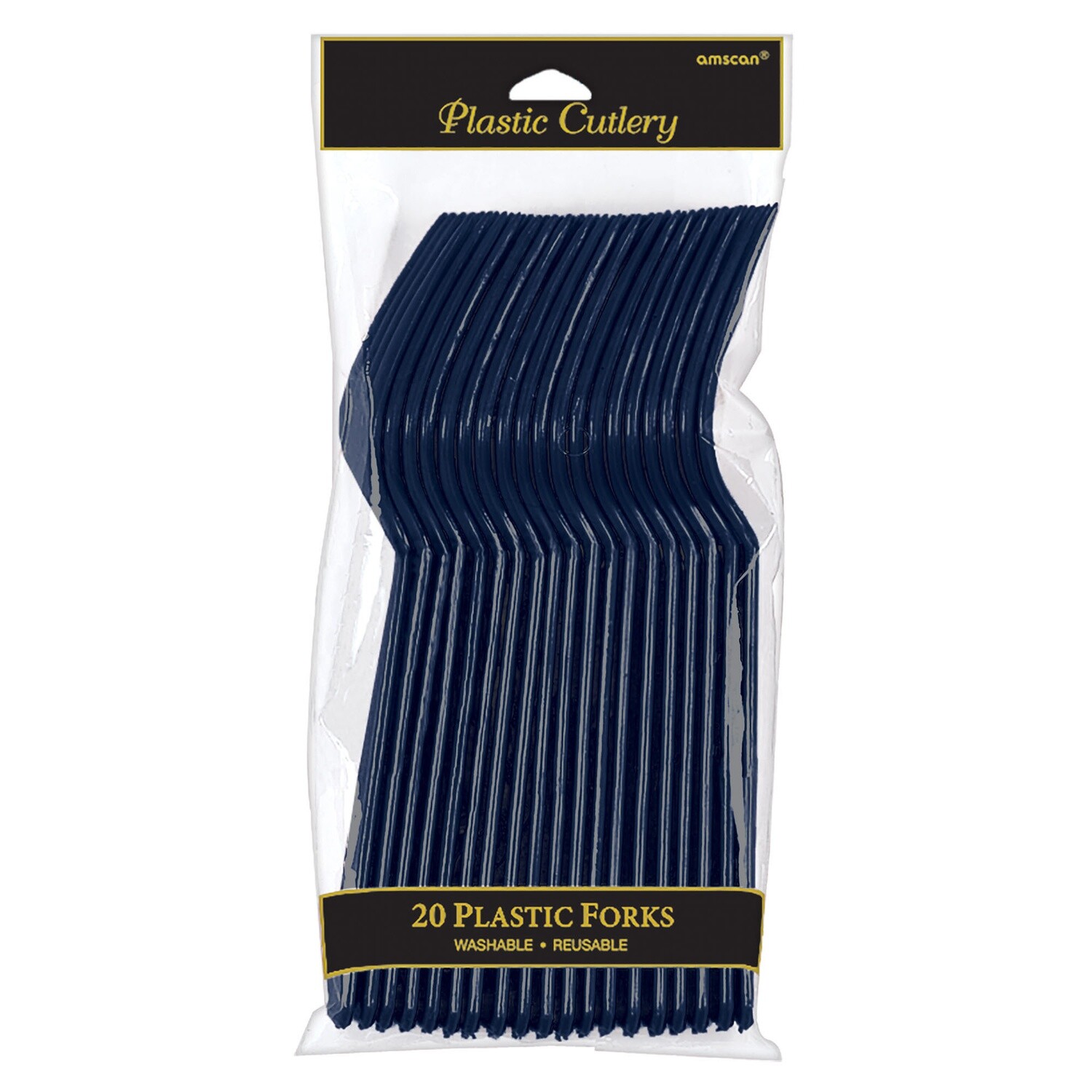 Forks-Plastic-True Navy-20pk
