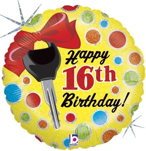 Foil Balloon-Happy 16th Birthday-18&quot;