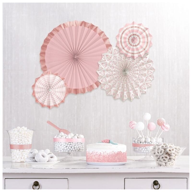 Paper Fans-Blush Wedding-4pk