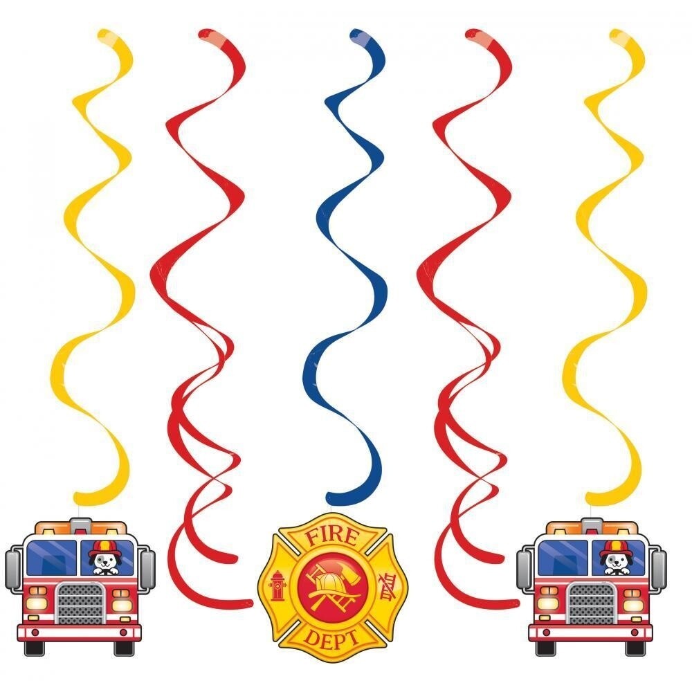 Dizzy Danglers - Flaming Fire Truck - 5pk