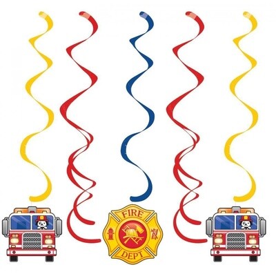 Dizzy Danglers - Flaming Fire Truck - 5pk