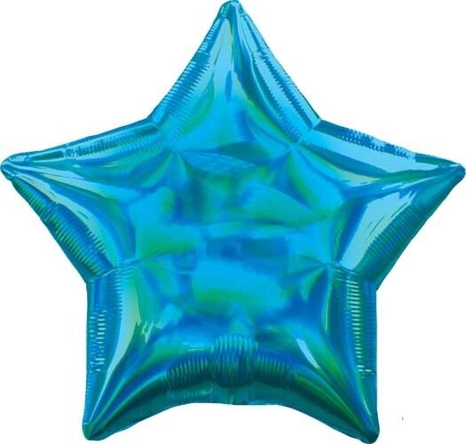 Foil Balloon-Blue Holographic Star-18&quot;
