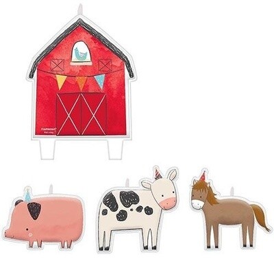 Candles-Barnyard Birthday-4pcs