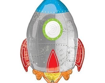 Foil Balloon- Blast Off Birthday/Supershape/29In