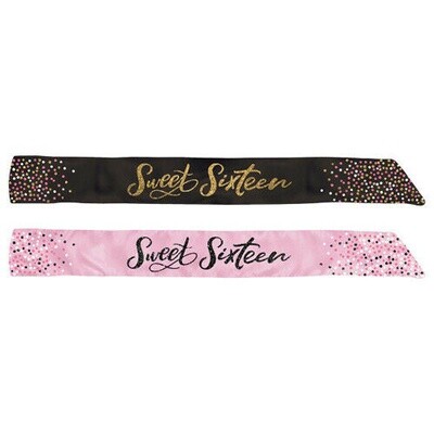 Reversible Sash - Sweet Sixteen - 1pc