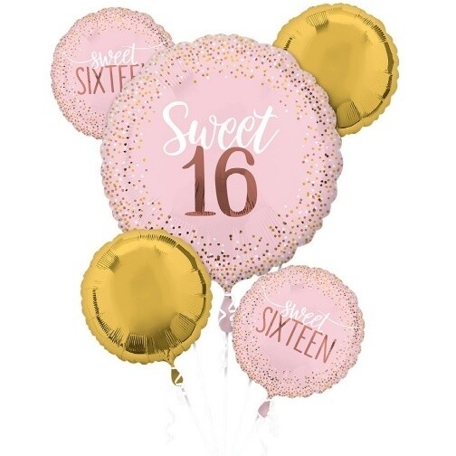 Balloon Bouquet-Sweet 16-5pk