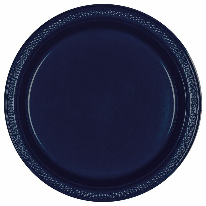Plates-L/P-True Navy Plastic-10 1/4