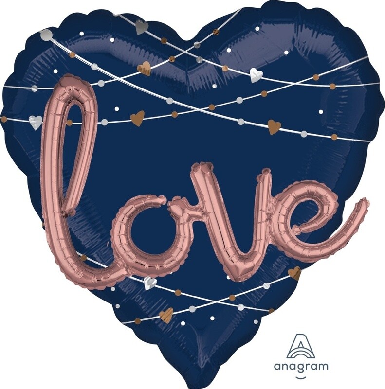 Balloons-Supershape 3D-Navy Love-27&quot;