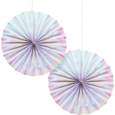 Paper Fans- Iridescent-2pk