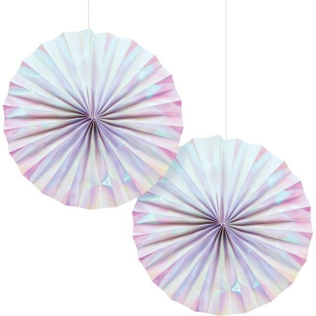 Paper Fans- Iridescent-2pk
