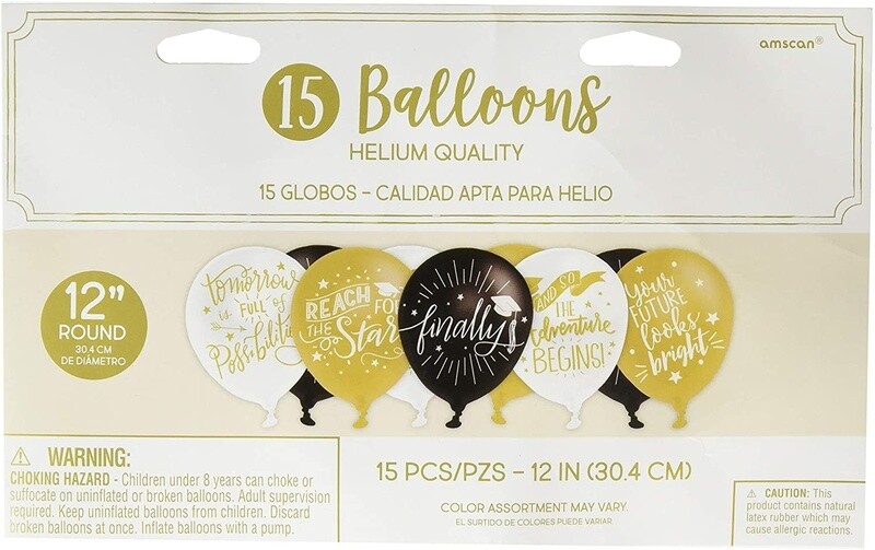 Balloons-Latex-Graduation-15 Count-12&quot;
