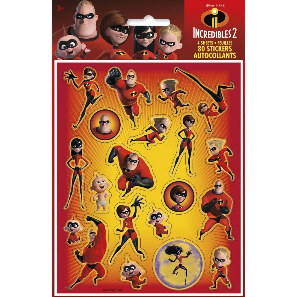 Stickers-Incredibles 2- 4pk