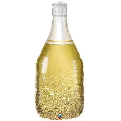 Foil Balloon-Supershape-Golden Bubbly Wine Bottle-39&quot;