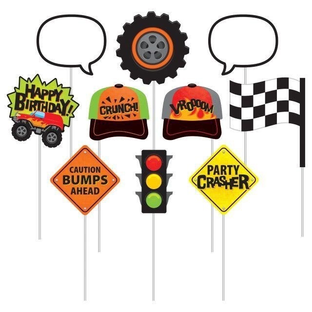 Photo Booth Props-Monster Truck Rally-10pk