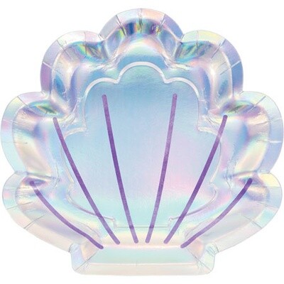 Luncheon Paper Plates-Shell Shaped-8pk-9&quot;