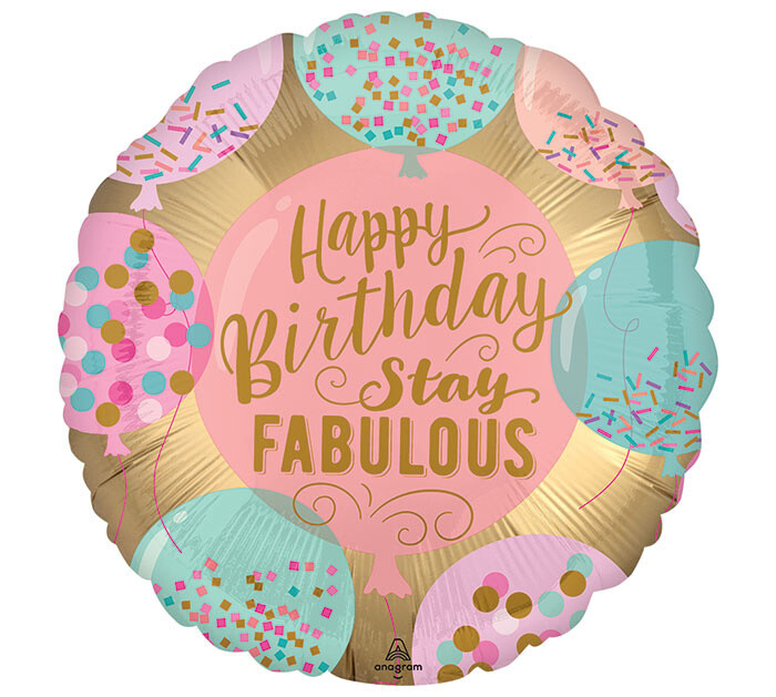 Foil Balloon - Happy Birthday Stay Fabulous - 18&quot;
