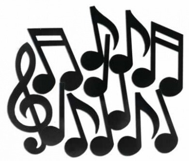 Cutouts - Musical Notes Silhouettes - 12pcs