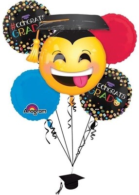 Foil Balloon- Congrats Grad- 5pk