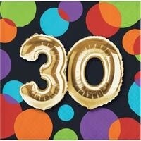 Beverage Napkins-30th Balloon Birthday