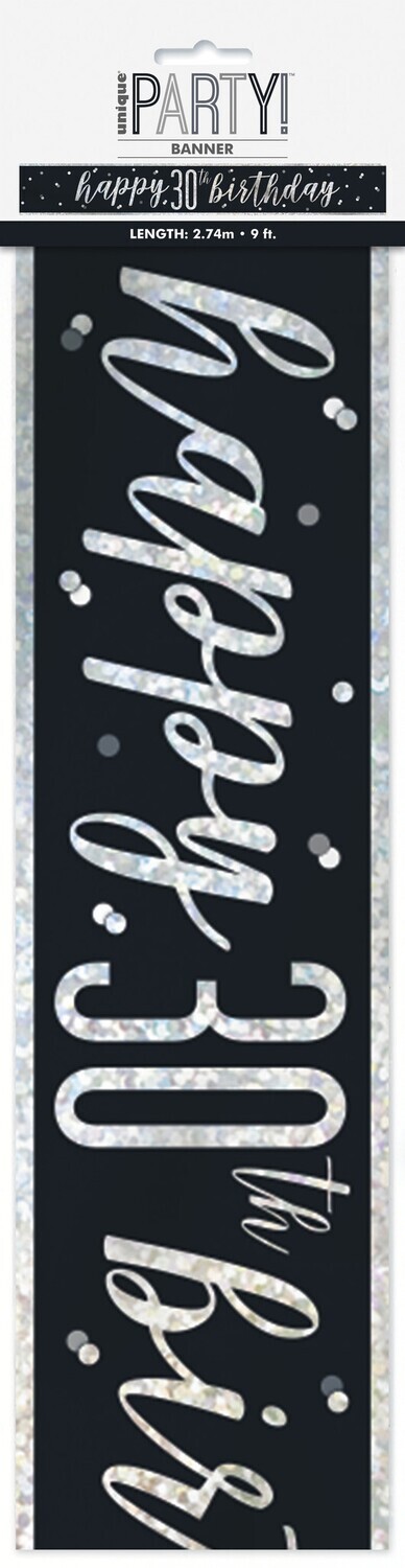 Banner- 30th Birthday-Black