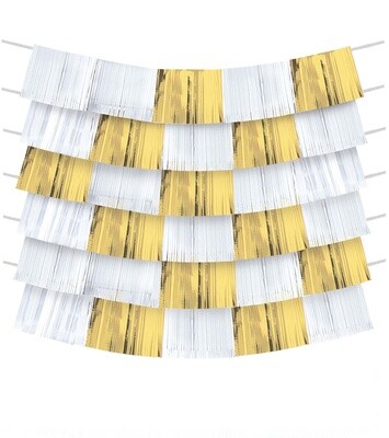 Decorating Backdrop- Gold and White- 9pcs