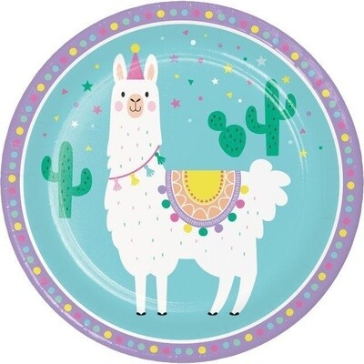 Plates - LN - Llama Party - 8pk - 9&quot;