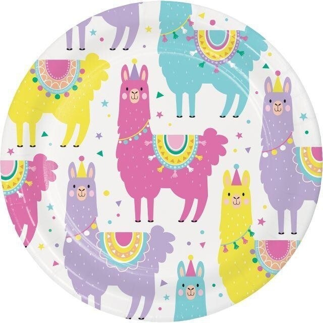 Beverage Paper Plates-Llama Party-8pk-7&quot;