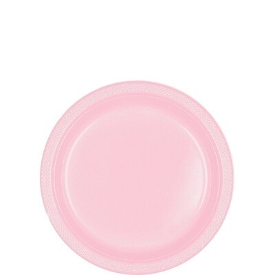 Beverage Plastic Plates-Blush Pink-20pk-7&quot;