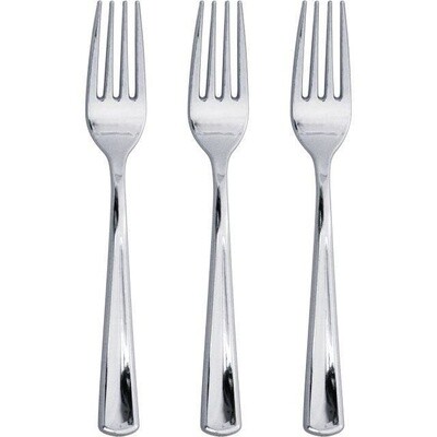 Sensations-Metallic Silver Forks-24pk