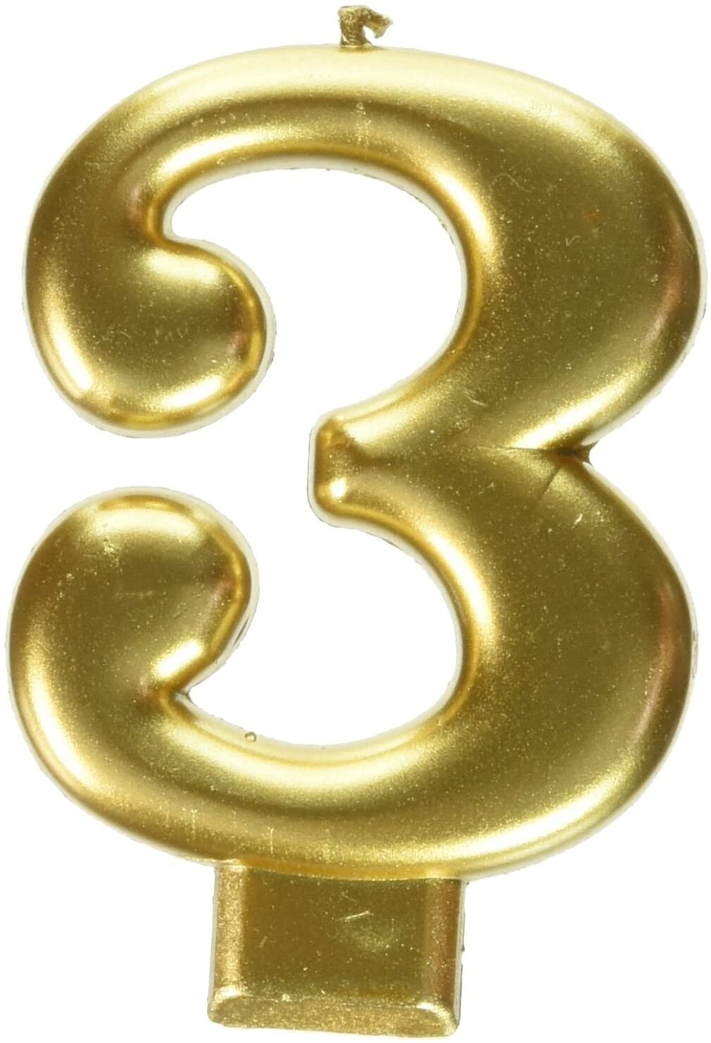 Numeral #3 Metallic Candle - Gold