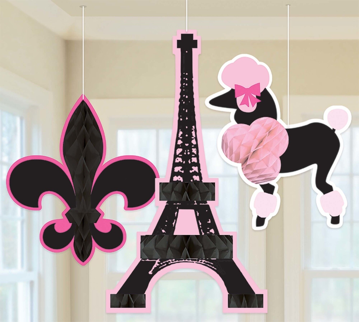 Hanging Honeycomb Decorations-Paris-3pcs