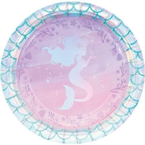 Beverage Paper Plates-Mermaid Shine-8pk-7&quot;