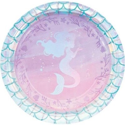 Beverage Paper Plates-Mermaid Shine-8pk-7&quot;
