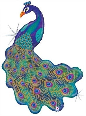 Foil Balloon-Supershape-Holographic Peacock