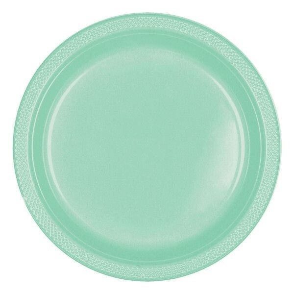 Dinner Plastic Plates-Cool Mint-20pk-10.5&quot;