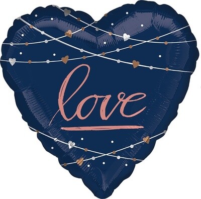 Foil Balloon-Supershape-Navy Love Heart
