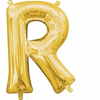 Foil Balloon-Air Fill-Letter "R"-Gold