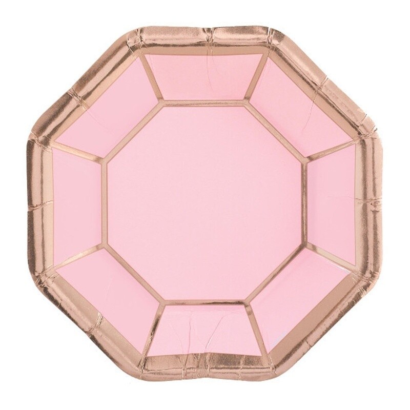 Beverage Paper Plates-Blush Wedding-8pk-7&quot;