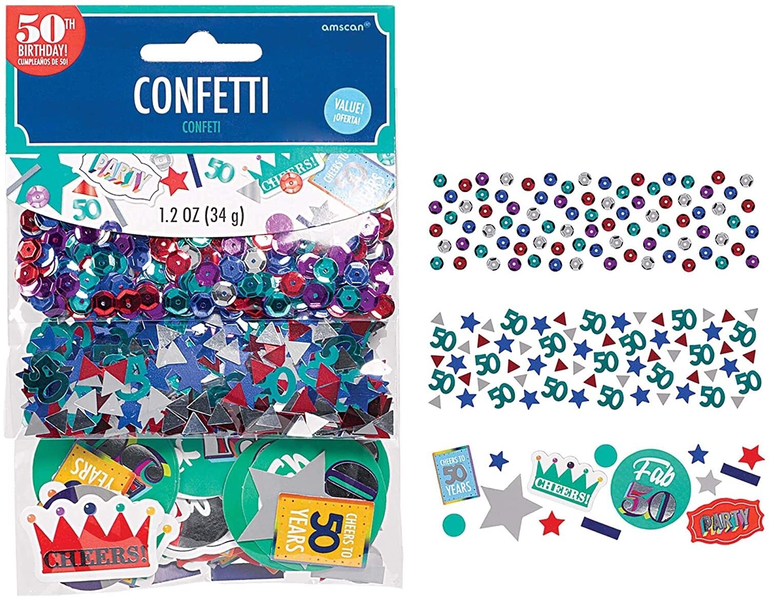 Confetti-Here&#39;s To 50-1.2oz-34g