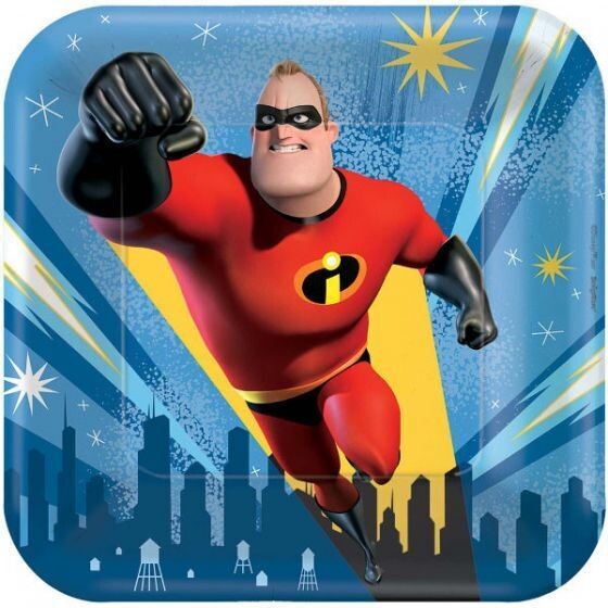 Plates - Bev - Incredibles2 - 8pk - 7&quot;