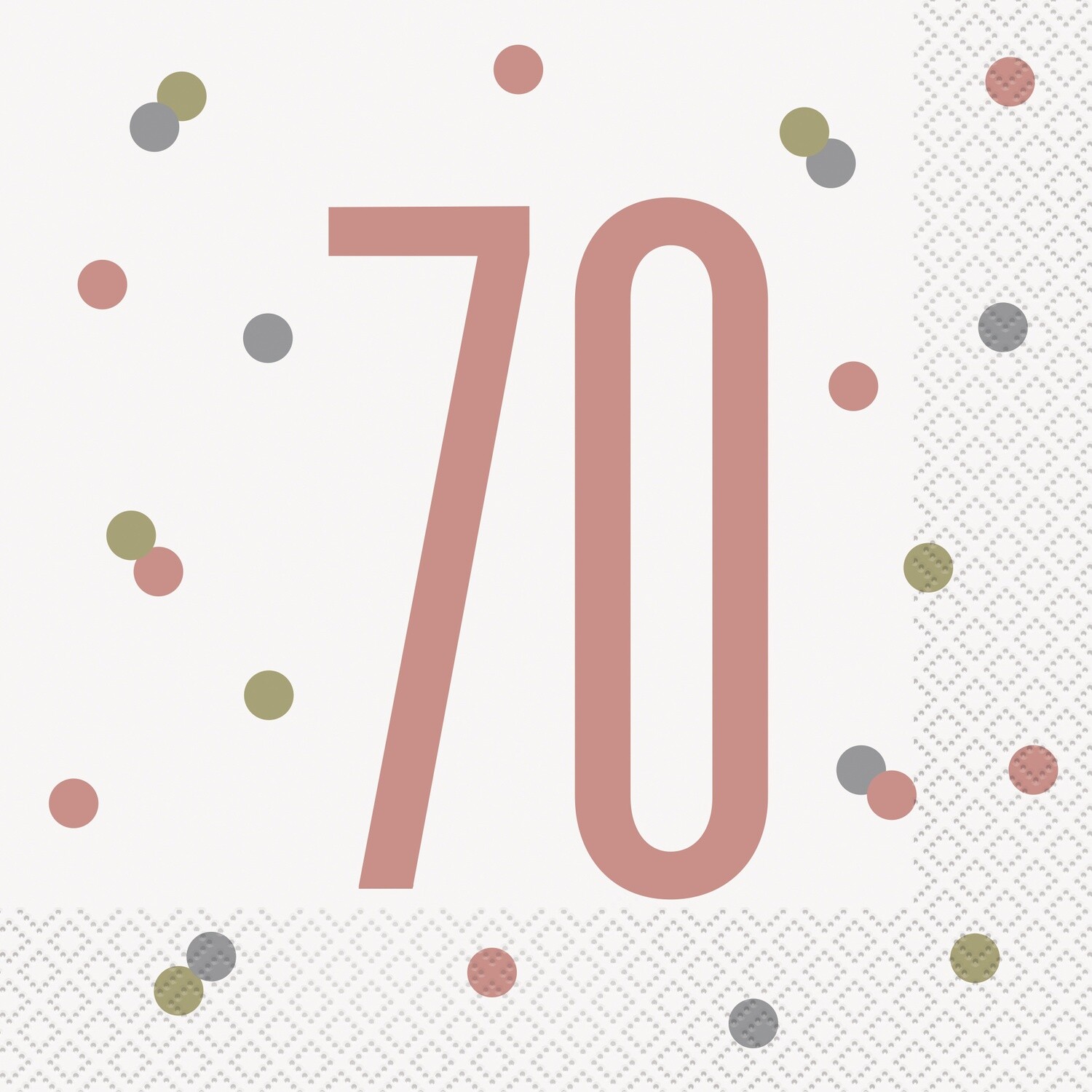Luncheon Napkins-70th Birthday-Glitz Rose Gold-16pk-2ply