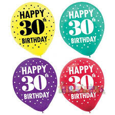 Balloons-Latex-30th Birthday-15pcs-12&quot;