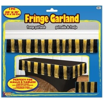 Garland - Gold &amp; Black /  1 Pc 20&#39; x 15&quot;