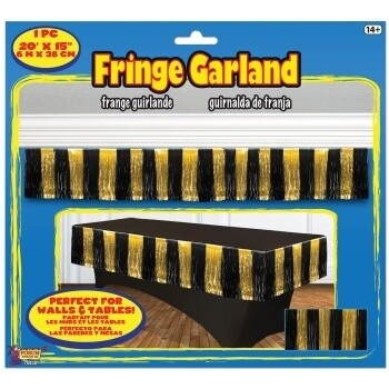 Garland - Gold &amp; Black / 1 Pc 20&#39; x 15&quot;