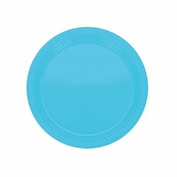 Luncheon Plastic Plates-Caribbean Blue-20pk-9&quot;