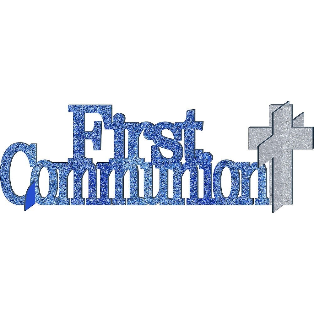 Table Decoration-Glitter-First Communion Blue-1pc